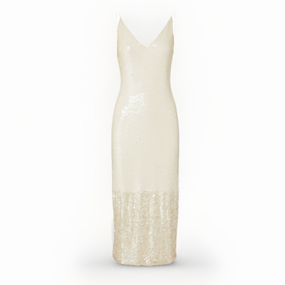 $798 Veronica Beard
Perla‎ Sequin Dress in Iridescent Off-White Color, Size 4 - Picture 8 of 9